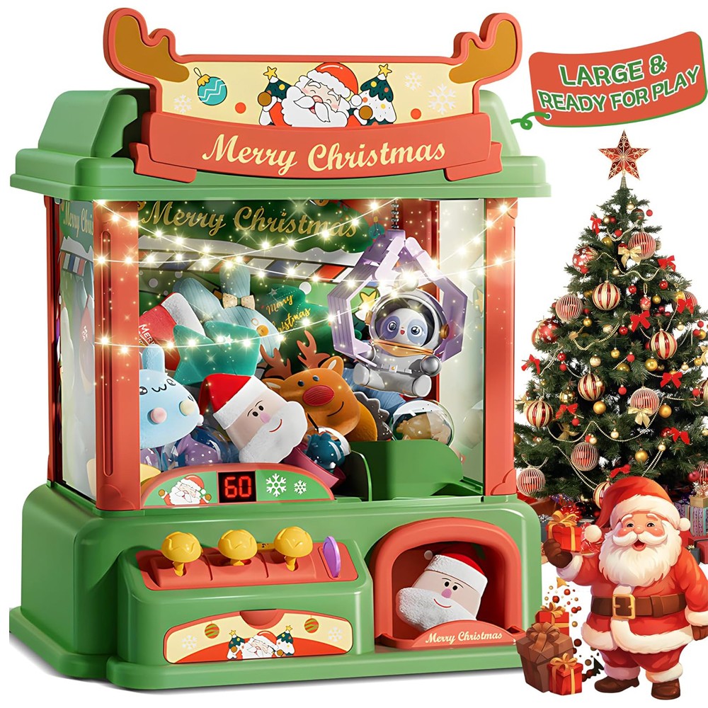 Arcade Vending Machines - 子供のためのクリスマスの爪のマシン,ミニ自動販売機,キャンディーのおもちゃ,アーケードゲーム,光の音,誕生日プレゼント