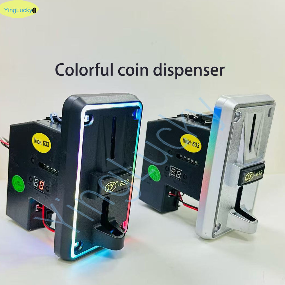 Arcade Vending Machines - カラフルなLEDマルチコインアクセプターコインセレクター、ユーロ、ペソ、クレジットカード対応、アーケード、自動販売機、ガシャポン、ミニクレーンゲーム用。 JY633