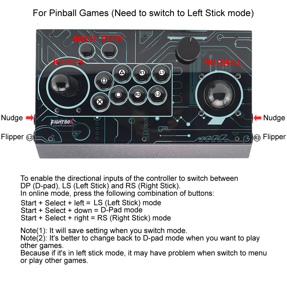 Trackball Controller Arcade - FightBox R10-PRO アーケード対戦用ジョイスティック（トラックボールとスピナー付き）、PC/PS3/SWITCH対応レトロゲームコントローラー