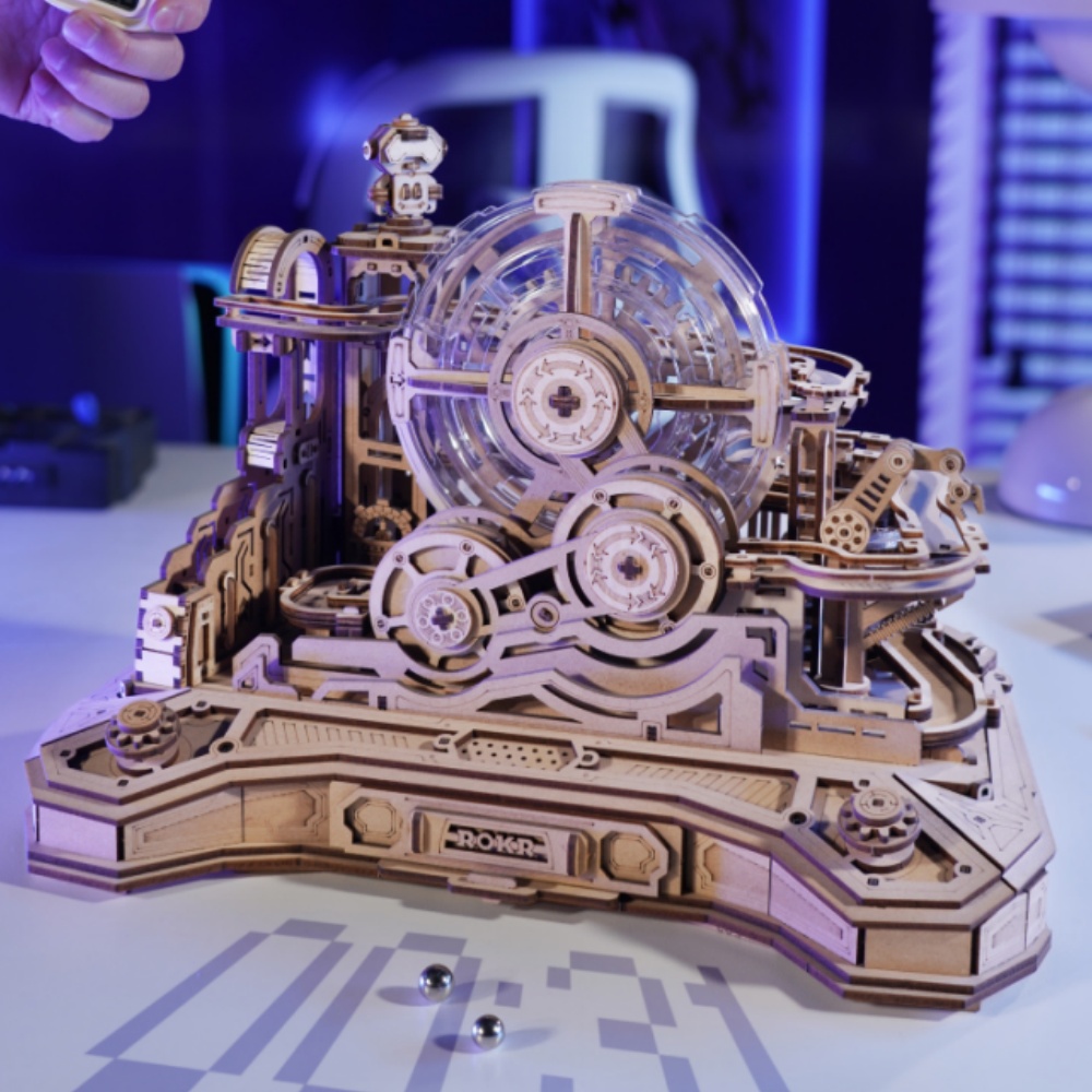 Pinball Machine - Robotime Rokr ピンボールモデル ギアボールチャレンジ 3D木製パズルモデルキット 組み立て式DIYテーブルゲーム