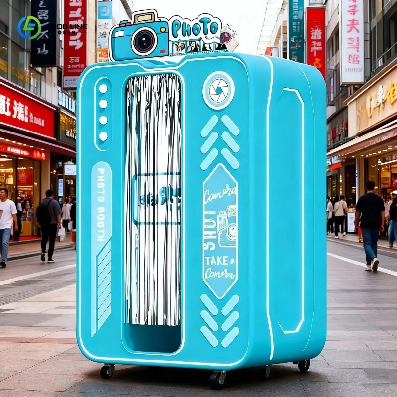 韓国風カスタマイズ写真撮影自動販売機、コイン式LEDポータブ - Photo Booth Machine のレビューと価格