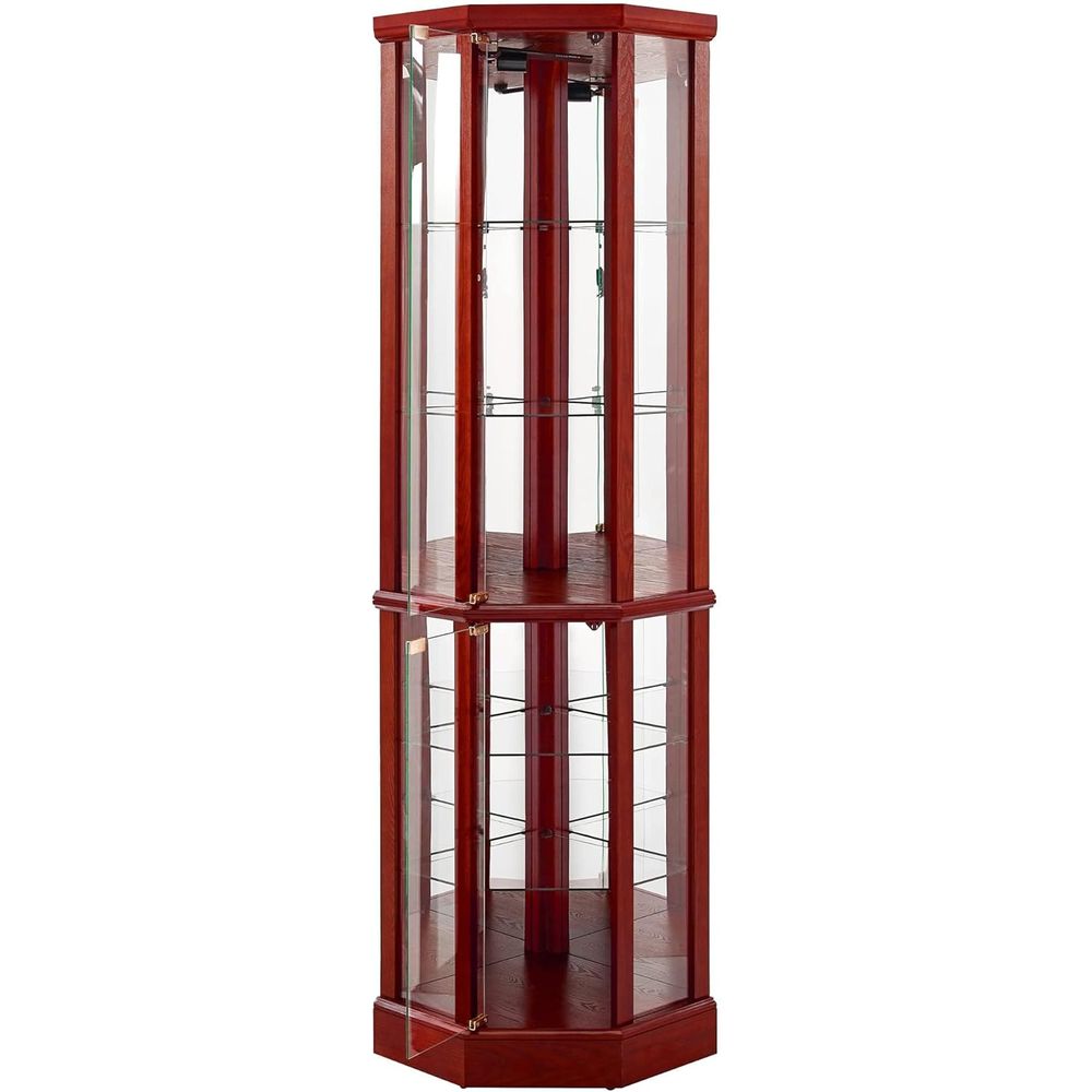 高さ70インチの照明付きガラスディスプレイケージ、強化ガラス - Glass Cabinet Display のレビューと価格